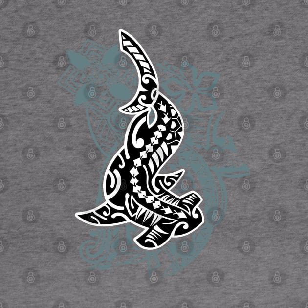 Hawaiian Tribal Hammerhead Shark by Nalu Threads